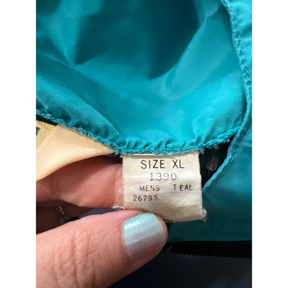 L.L. Bean Mens Teal Pullover Windbreaker Jacket XL Lightweight Nylon Hooded - Picture 3 of 11